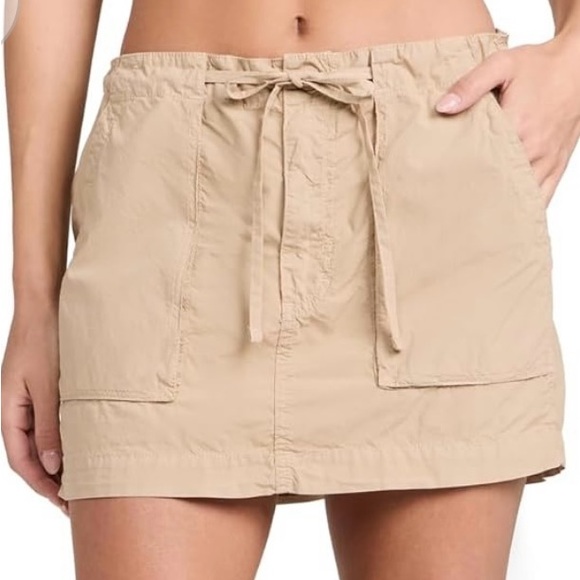 AMO Khaki Cargo Mini Skirt with Drawstring - Picture 1 of 4